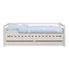 ID Kids Lits Enfant Pack Lit Banquette Gigogne Avec 2 Matelas 90x200 Cm Bois Massif Blanc