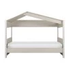 ID Kids Lits Enfant Pack Lit Cabane Avec Matelas 90x200 Cm Effet Bois Naturel Blanchi