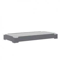 ID Kids Lits Enfant Pack Lit Empilable Avec Matelas 90x190 Cm Bois Massif Gris