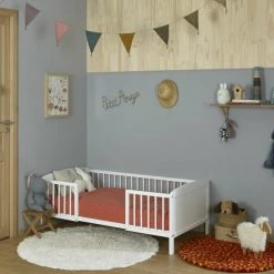 ID Kids Lits Enfant Pack Lit Enfant Avec Matelas 70x140 Cm Bois Massif Blanc -Lits enfant Soldes pack lit enfant avec matelas 70x140 cm bois massif blanc 2