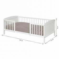 ID Kids Lits Enfant Pack Lit Enfant Avec Matelas 70x140 Cm Bois Massif Blanc -Lits enfant Soldes pack lit enfant avec matelas 70x140 cm bois massif blanc 4