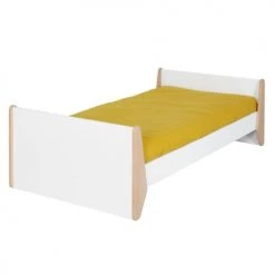 ID Kids Lits Enfant Pack Lit Enfant Avec Matelas 90x190 Cm Bois Massif Blanc Et Bois