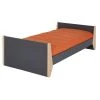 ID Kids Lits Enfant Pack Lit Enfant Avec Matelas 90x190 Cm Bois Massif Gris Et Bois