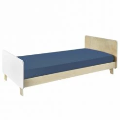 ID Kids Lits Enfant Pack Lit Enfant Avec Matelas 90x190 Cm Effet Bois Blanc Et Bois