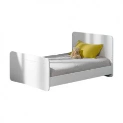 ID Kids Lits Enfant Pack Lit évolutif Avec Matelas 90x190 Cm Bois Massif Blanc