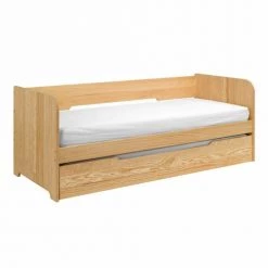 ID Kids Lits Enfant Pack Lit Gigogne Avec 2 Matelas 80x200 Cm Bois Massif