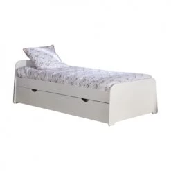 ID Kids Lits Enfant Pack Lit Gigogne Avec 2 Matelas 90x190 Cm Bois Massif Blanc