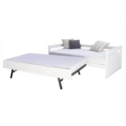 ID Kids Lits Enfant Pack Lit Gigogne Avec 2 Matelas 90x190 Cm Bois Massif Blanc -Lits enfant Soldes pack lit gigogne avec 2 matelas 90x190 cm bois massif blanc 4
