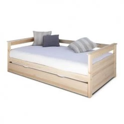 ID Kids Lits Enfant Pack Lit Gigogne Avec 2 Matelas 90x200 Cm Bois Massif