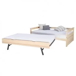 ID Kids Lits Enfant Pack Lit Gigogne Avec 2 Matelas 90x200 Cm Bois Massif -Lits enfant Soldes pack lit gigogne avec 2 matelas 90x200 cm bois massif 4