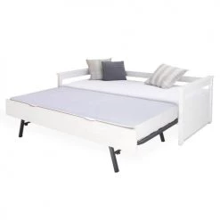 ID Kids Lits Enfant Pack Lit Gigogne Avec 2 Matelas 90x200 Cm Bois Massif Blanc -Lits enfant Soldes pack lit gigogne avec 2 matelas 90x200 cm bois massif blanc 10