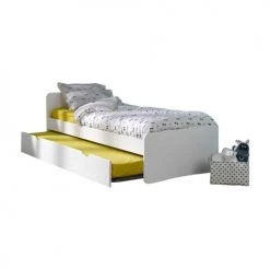 ID Kids Lits Enfant Pack Lit Gigogne Avec 2 Matelas 90x200 Cm Bois Massif Blanc -Lits enfant Soldes pack lit gigogne avec 2 matelas 90x200 cm bois massif blanc 2