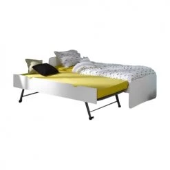 ID Kids Lits Enfant Pack Lit Gigogne Avec 2 Matelas 90x200 Cm Bois Massif Blanc -Lits enfant Soldes pack lit gigogne avec 2 matelas 90x200 cm bois massif blanc 3
