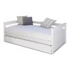 ID Kids Lits Enfant Pack Lit Gigogne Avec 2 Matelas 90x200 Cm Bois Massif Blanc