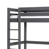 ID Kids Lits Enfant Pack Lit Mezzanine Avec Matelas 90x190 Cm Bois Massif Anthracite