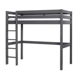ID Kids Lits Enfant Pack Lit Mezzanine Avec Matelas 90x190 Cm Bois Massif -Lits enfant Soldes pack lit mezzanine avec matelas 90x190 cm bois massif anthracite 6