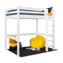 ID Kids Lits Enfant Pack Lit Mezzanine Avec Matelas 90x190 Cm Bois Massif Blanc -Lits enfant Soldes pack lit mezzanine avec matelas 90x190 cm bois massif blanc 8