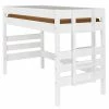 ID Kids Lits Enfant Pack Lit Mi-hauteur Avec Matelas 90x200 Cm Bois Massif Blanc