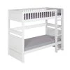 ID Kids Lits Enfant Pack Lit Superposé Avec 2 Matelas 90x190 Cm Bois Massif Blanc
