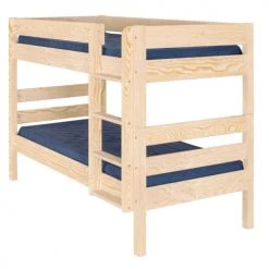 ID Kids Lits Enfant Pack Lit Superposé Avec 2 Matelas 90x200 Cm Bois Massif