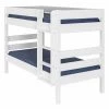 ID Kids Lits Enfant Pack Lit Superposé Avec 2 Matelas 90x200 Cm Bois Massif Blanc