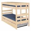 ID Kids Lits Enfant Pack Lit Superpose Gigogne Avec 2 Matelas 90x190 Cm Bois Massif