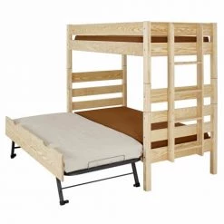 ID Kids Lits Enfant Pack Lit Superpose Gigogne Haut Avec 2 Matelas 90x190 Cm Bois Massif -Lits enfant Soldes pack lit superpose gigogne haut avec 2 matelas 90x190 cm bois massif 3