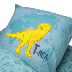 Bleu Câlin Couettes Et Oreillers Bébé Et Enfant Set De Couchage Prêt à Dormir Avec Couette Motif T-rex 90x190cm -Lits enfant Soldes set de couchage pret a dormir avec couette motif t rex 90x190cm 2